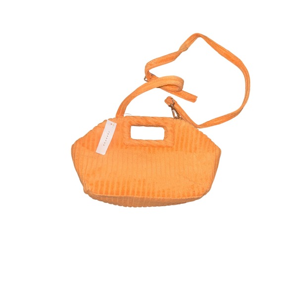 Topshop Handbags - Topshop Orange Corduroy Mini Tote Crossbody Bag Cutout Handle NWT